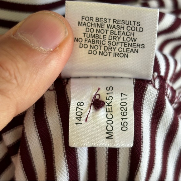 Peter Millar Summer Comfort Maroon Stripe Golf Polo Shirt Men L Saint Ignatius - Picture 4 of 7